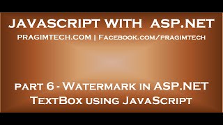 Watermark in ASP NET TextBox using JavaScript [upl. by Aisercal464]