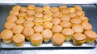 푹신푹신 카스테라 컵케이크 햄 치즈 에그 샌드위치 Fluffy Castella Cupcake Ham cheese Egg sandwich Korean Street Food [upl. by Sokairyk]