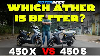 Ather 450X vs 450S  ₹30000 Price Difference  Which Ather Is Better  MotorBeam [upl. by Haimarej]