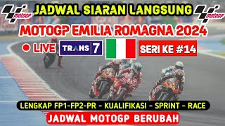 Jadwal MotoGP Emilia Romagna 2024 hari ini  GP Emilia Romagna 2024 Seri ke 14  motogp live Trans7 [upl. by Aiek]