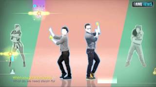 Robin Thicke BLURRED LINES Lyrics amp Dance Moves Just Dance 2014 HD [upl. by Schechter810]