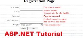 ASPNET Tutorial 2 How to Create a Login website  Validation Controls  Registration Page [upl. by Rossuck]