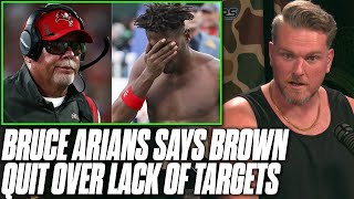 Bruce Arians amp Buccaneers Say Antonio Brown Quit Over Lack Of Targets vs Jets  Pat McAfee Reacts [upl. by Ingeborg759]