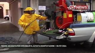 70ENNE DECEDUTA PER CHIKUNGUNYA AVVIATA DISINFESTAZIONE  30072024 [upl. by Duile731]