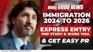 Canada Immigration 2024 to 2026 Express Entry PNP Family Spouses Study amp Work Visa  Canada PR [upl. by Ttnerb]