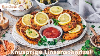 LinsenSchnitzel ohne Fleisch  Vegane Schnitzel einfach selber machen  proteinreich amp gesund [upl. by Pammie]