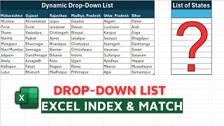 Index Match Formula using Dynamic Dropdown list in Microsoft Excel  Index Match Function in Excel [upl. by Annorah188]