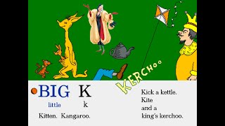 Letter K  Kitten 🐱 Kangaroo 🦘 Kicking 🦵🏻 a Kettle Kite 🪁 and a King 🤴🏻 quotKERCHOO 🤧quot [upl. by Stucker]