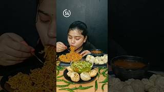 Spicy Maggi With Spicy Pani Puri Challenge  Spicy Maggi And Momos Challenge shorts foodchallenge [upl. by Hahn108]