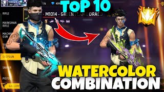 Free fire Gold Royal Top 10 Bundle Combination ♥️ Watercolour Canvas Bundle Top 10 combination [upl. by Gautious378]