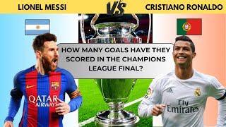 MESSI VS CR7 How many goals have they scored in the Champions League final [upl. by Lecram]