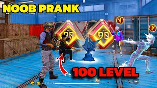 Noob No internet Prank 😊 लेकिन सामने V badge Player आ गया 😭 100 Level Emote 😱 Garena free fire [upl. by Slen]