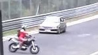 Crazy Motorcycle near fatal Crash Nordschleife Nürburgring Touristenfahrten 23052015 [upl. by Jordain]