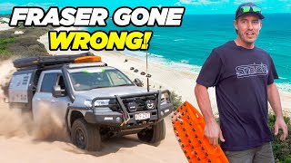 BADLY Bogged on Fraser Island KGARI then the STEERING BROKE Monster 4hr Recovery [upl. by Iccir]