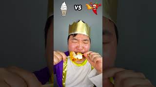 Spicy Sauce vs Yogurt sauce Emoji food Challenge  Cheese Powder Hotdog Mukbang Funny Video shorts [upl. by Klockau959]