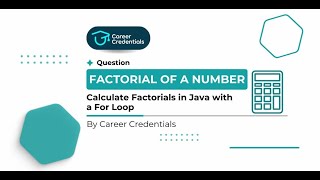 Java Tutorials Find Factorial on any number  Career Credentials getplaced [upl. by Millard479]