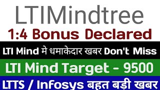 14 Bonus Declared lti mindtree share latest news Infosys share news ltts share news [upl. by Jesselyn364]