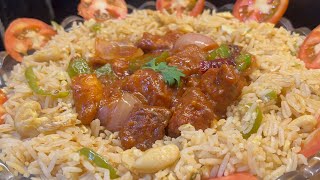 Chilli Garlic Kepsa Rice  Chinese style kepsa rice recipe  Restaurant style chicken kepsa rice [upl. by Nwadahs319]