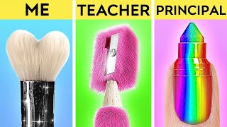 PRICELESS ART SCHOOL HACKS  Teacher vs Me Challenge Amazing Drawing Tricks by 123 GO SCHOOL [upl. by Alene167]