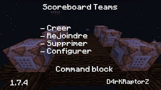 Tuto CréerRejoindreSupprimerConfigurer Un Scoreboard Teams Command Block 174 D4rKRaptorZ [upl. by Heins]