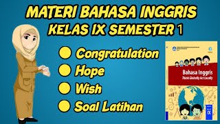 CONGRATULATION HOPE AND WISH Materi Bahasa Inggris Kelas 9 SMP Chapter 1 Semester 1 [upl. by Nnylarat]