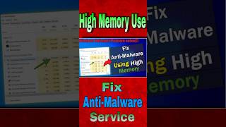 High Memory Use  Anti Malware service off windowsshort [upl. by Aredna]