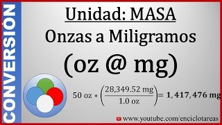 Convertir de Onzas a Miligramos oz a mg [upl. by Eilujna]