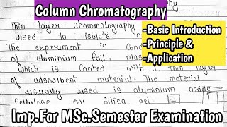 COLUMN CHROMATOGRAPHY  Principle amp Application Of Column Chromatography  KanhaiyaPatel [upl. by Eiggep844]