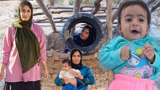 Building a house in the mountain by Sepideh and her children and visiting Parisa and Swallow [upl. by Gamal]