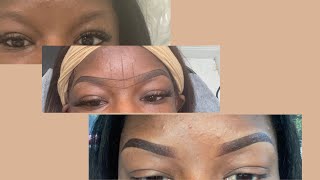 MICROSHADING  OMBRE POWDER EYEBROWS ON DARK SKIN  MY EXPERIENCE amp HEALING PROCESS [upl. by Leahplar]