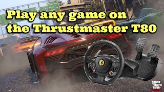 How To Play Any Game On The Thrustmaster T80 Ferrari Steering wheel on Ps4 [upl. by Anelhtac512]