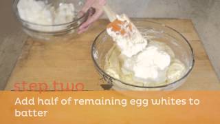 How to Fold Beaten Egg Whites Into a Cake Batter  Step 1 [upl. by Ailekat]