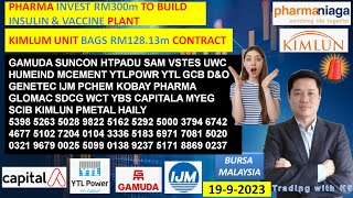 Daily KLSE BURSA UPDATE  1992024 💥 PHARMA INVEST RM300m TO BUILD INSULIN amp VACCINE PLANT 💥💥 [upl. by Alaster]