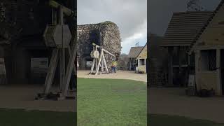 Firing A Trebucket Catapult At Corfe Castle Historical Catapult Weapons [upl. by Niamert35]