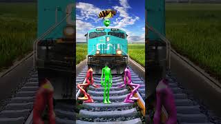 Green red amp pink colour alien dance vs train [upl. by Ruckman]