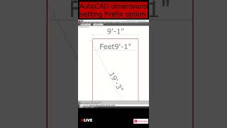 How do I add a prefix to a dimension in Autocad autocad autocadshorts shorts viralshorts [upl. by Anilegna]