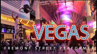 Fremont Street Experience Street Performer gets down with Shakira [upl. by Eizzik]