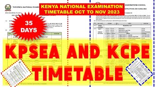 KPSEA AND KCPE TIMETABLE 2023 [upl. by Enelra976]