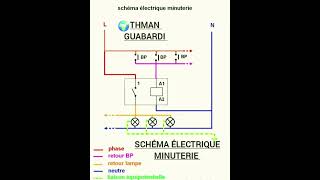 2024 كهرباء المنزلية للمبتدءين طريقة تركيب minuterie schéma de branchement électricité bâtiment [upl. by Alioz736]