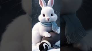 Snowy Snuggles A Bunny and Penguins Winter Adventure shortsvideo viralshorts [upl. by Bainbridge]