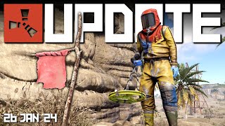 Metal detector and shovel Dragon rocket launcher  Rust Update 26th January 2024 [upl. by Tenrag]