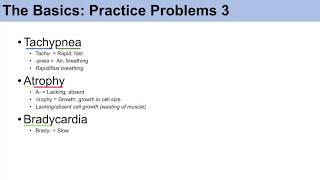 Medical Terminology  The Basics  Lesson 1  Practice and Example Problems [upl. by Yramanna]