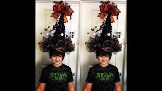 How to make a witch hat with a cone basket and a wreath Great for a centerpiece [upl. by Ranchod]