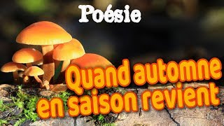 Poésie 🍄 Quand automne en saison revient de Samivel 🍄 [upl. by Nie]