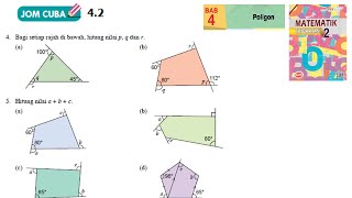 KSSM Matematik Tingkatan 2 Bab 4 poligon jom cuba 42 no4 no5 buku teks form2 [upl. by Euqinitram]