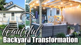 BEAUTIFUL BACKYARD TRANSFORMATION  SMALL BACKYARD MAKEOVER ON A BUDGET  SUMMER 2023 [upl. by Brezin421]