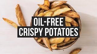 Oil Free Crispy Potato Wedges  HEALTHY VEGAN  FIVESEC HEALTH [upl. by Haidebej]