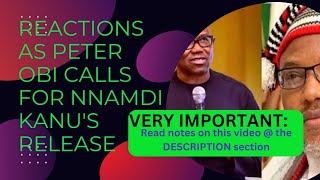 Reactions As Peter Obi Calls For Nnamdi Kanus Release [upl. by Akiraa]