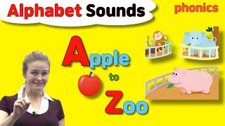 Letter Sounds  Alphabet A to Z  Pronunciation  Phonics for Kids [upl. by Ilowell]