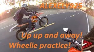 FZ09 and KTM 400 SXC Wheelie practice and more [upl. by Gathard733]